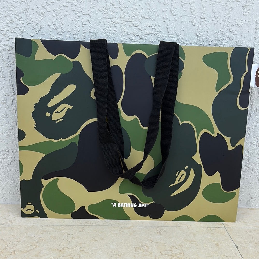 Bape Camouflage Green and Black Shopping Bag